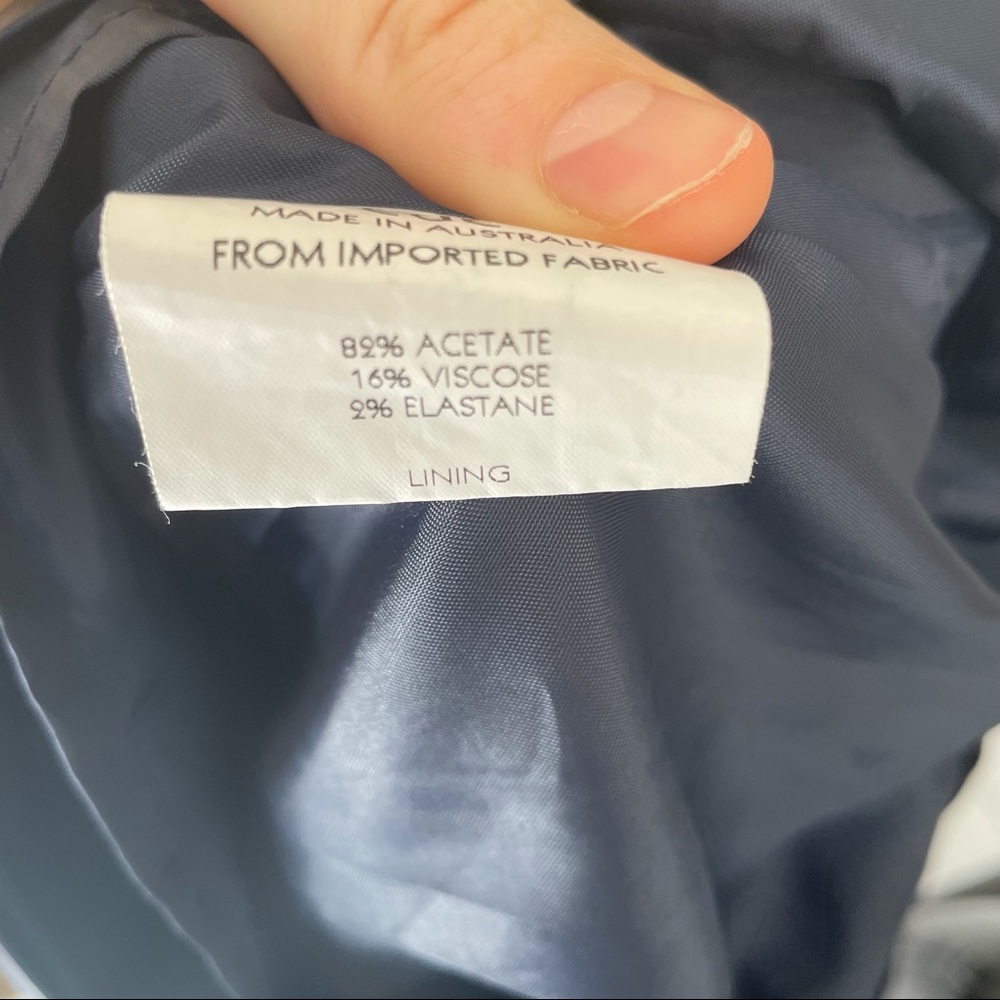 Cue (8) Navy satin strapless structured dress - Picture 4 of 12